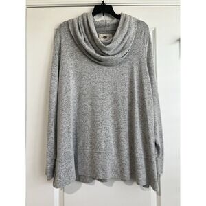 Cupio Woman Light Heather Gray Cowl Neck Sweater Size 1X